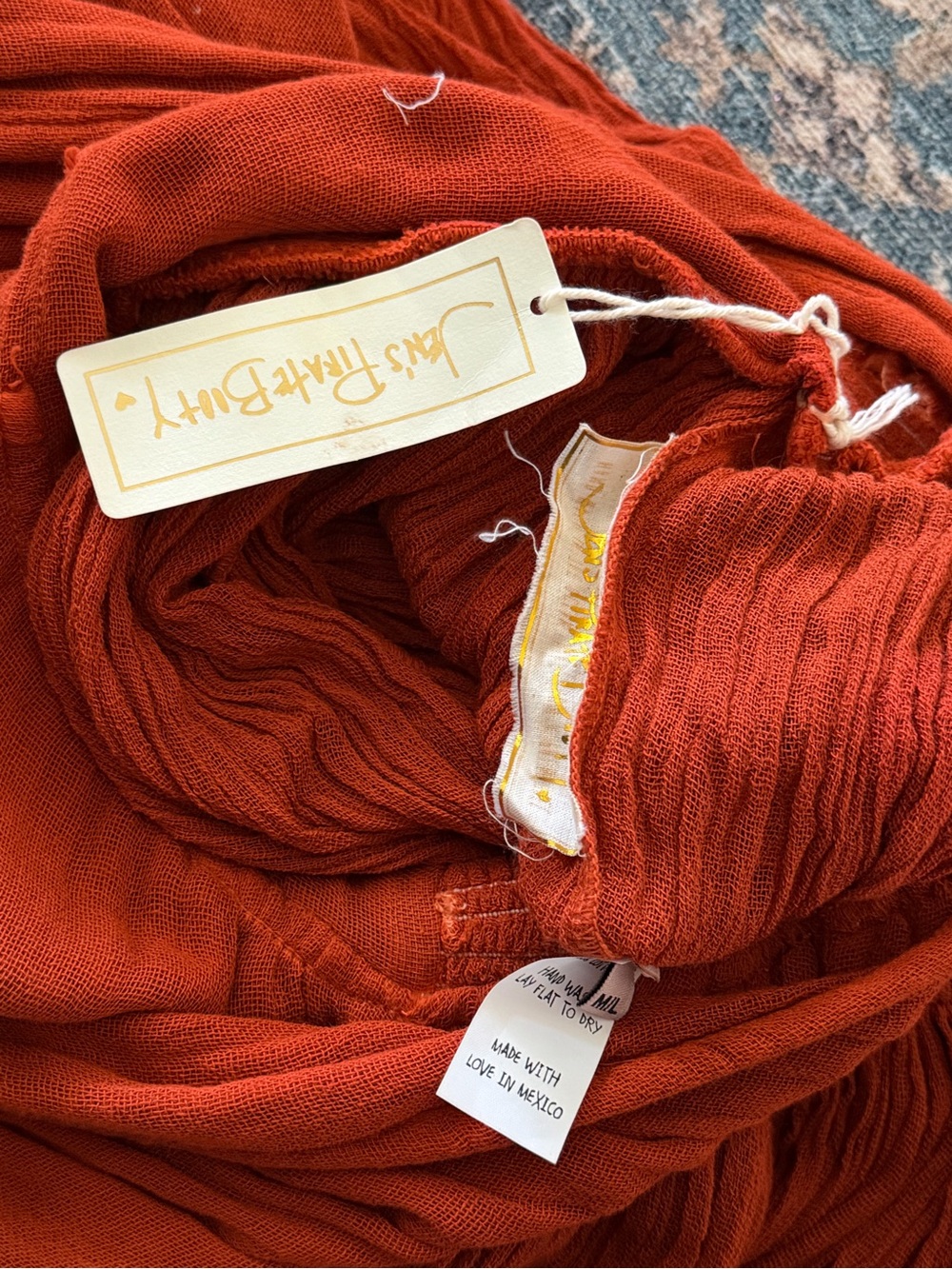 NEW Jen’s‎ Pirate Booty Monaco Gauze Maxi Dress Burnt Orange M/L - Picture 10 of 13